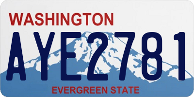 WA license plate AYE2781