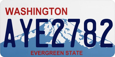 WA license plate AYE2782