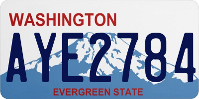 WA license plate AYE2784