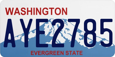 WA license plate AYE2785