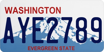 WA license plate AYE2789