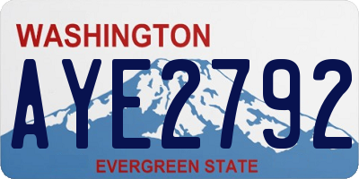 WA license plate AYE2792