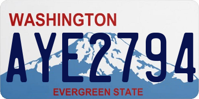 WA license plate AYE2794