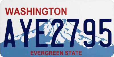 WA license plate AYE2795