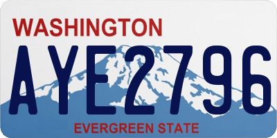 WA license plate AYE2796