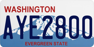 WA license plate AYE2800