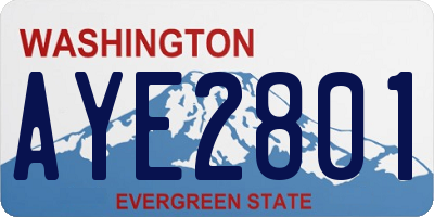 WA license plate AYE2801