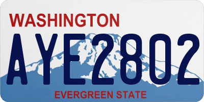WA license plate AYE2802