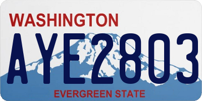 WA license plate AYE2803