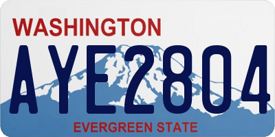 WA license plate AYE2804