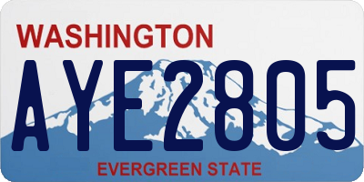 WA license plate AYE2805