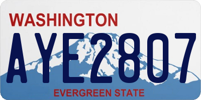 WA license plate AYE2807