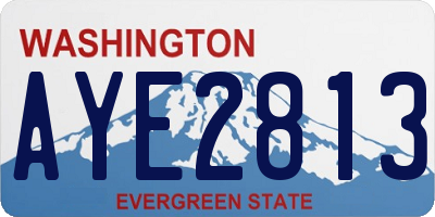 WA license plate AYE2813