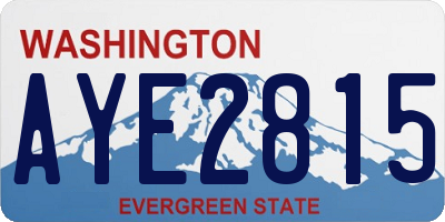 WA license plate AYE2815