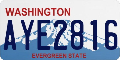 WA license plate AYE2816