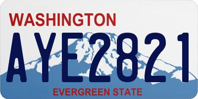WA license plate AYE2821