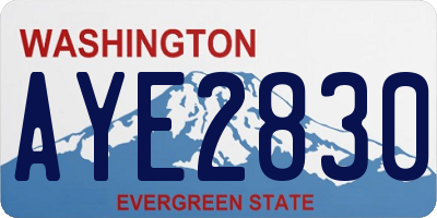 WA license plate AYE2830