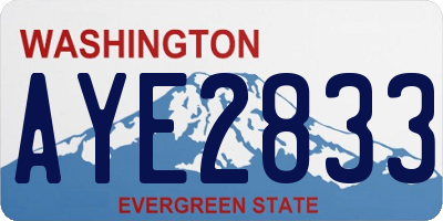 WA license plate AYE2833