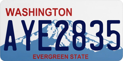 WA license plate AYE2835