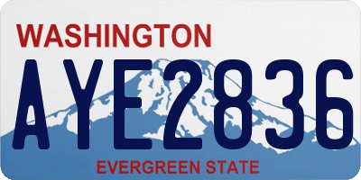 WA license plate AYE2836