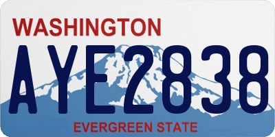 WA license plate AYE2838