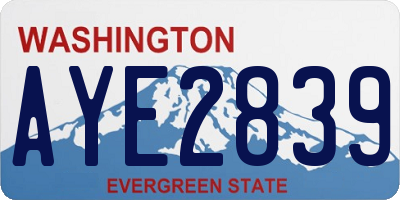 WA license plate AYE2839