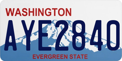 WA license plate AYE2840