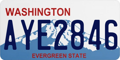 WA license plate AYE2846