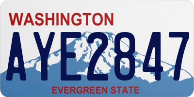WA license plate AYE2847
