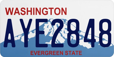 WA license plate AYE2848