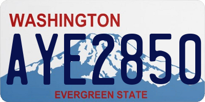 WA license plate AYE2850
