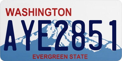 WA license plate AYE2851