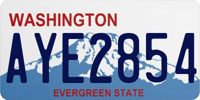 WA license plate AYE2854