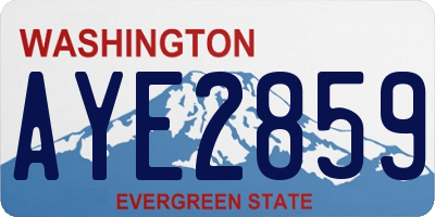 WA license plate AYE2859