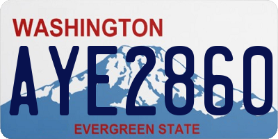 WA license plate AYE2860