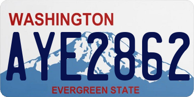 WA license plate AYE2862