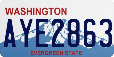 WA license plate AYE2863