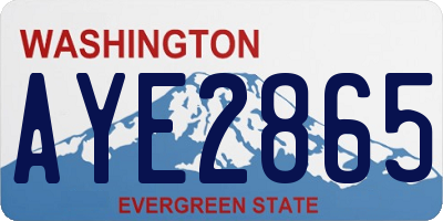 WA license plate AYE2865