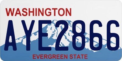 WA license plate AYE2866
