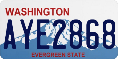 WA license plate AYE2868