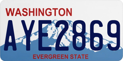 WA license plate AYE2869