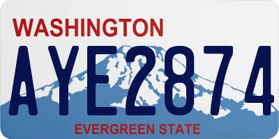 WA license plate AYE2874