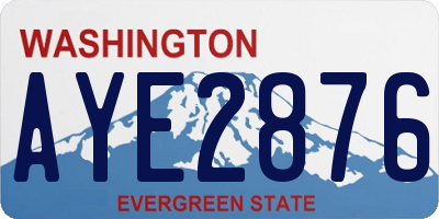 WA license plate AYE2876