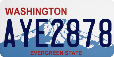 WA license plate AYE2878