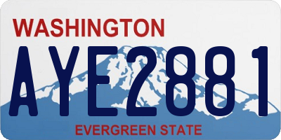 WA license plate AYE2881