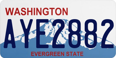 WA license plate AYE2882