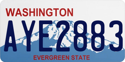 WA license plate AYE2883