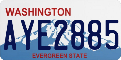 WA license plate AYE2885