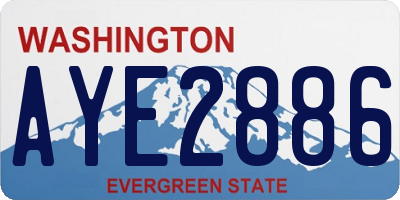 WA license plate AYE2886