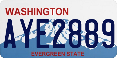WA license plate AYE2889
